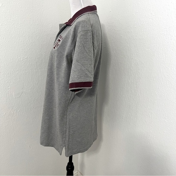 Red Oak Sportswear Men’s Texas A&M Polo Collar Shirt Gray & Maroon Large Cotton - Picture 3 of 7